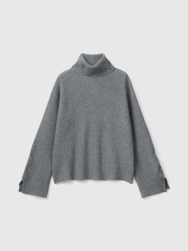 Jersey de cuello cisne con cuello amplio Mujer