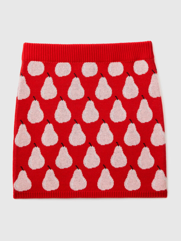 Minifalda roja con estampado de peras Niña