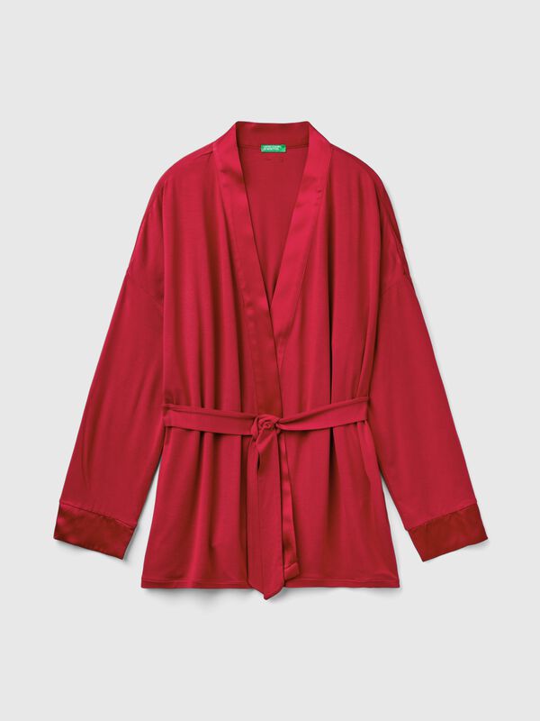 Chaqueta con detalles de seda Mujer