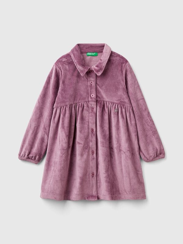 Vestido de chenilla con cuello Niña