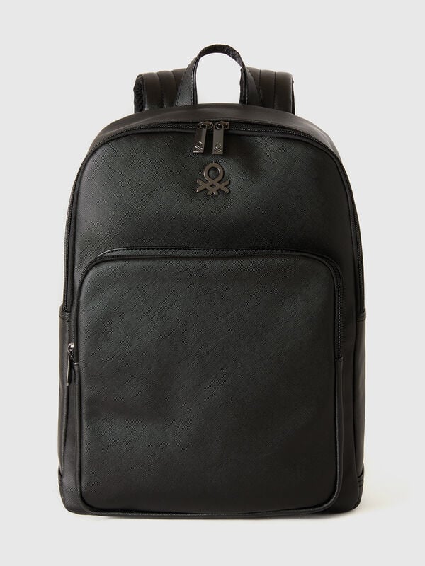 Mochila de tejido con efecto piel Hombre