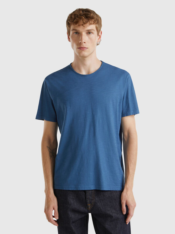 Camiseta azul Air Force de algodón flameado Hombre