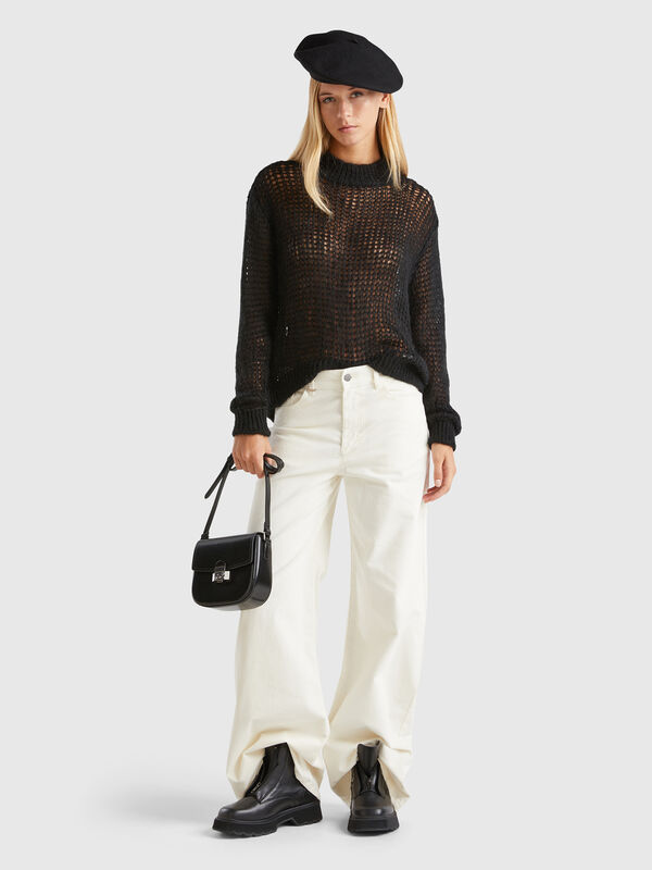 Pantalón wide fit de pana Mujer