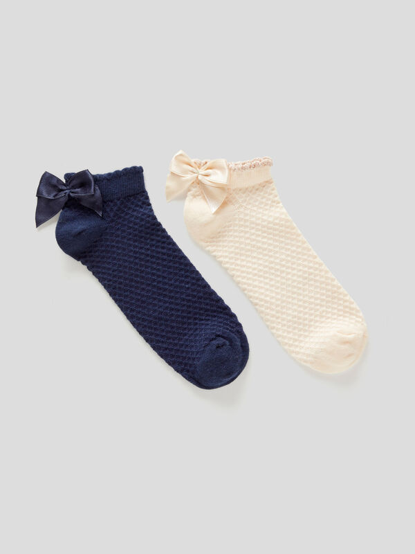 Dos pares de calcetines con lazo Niña