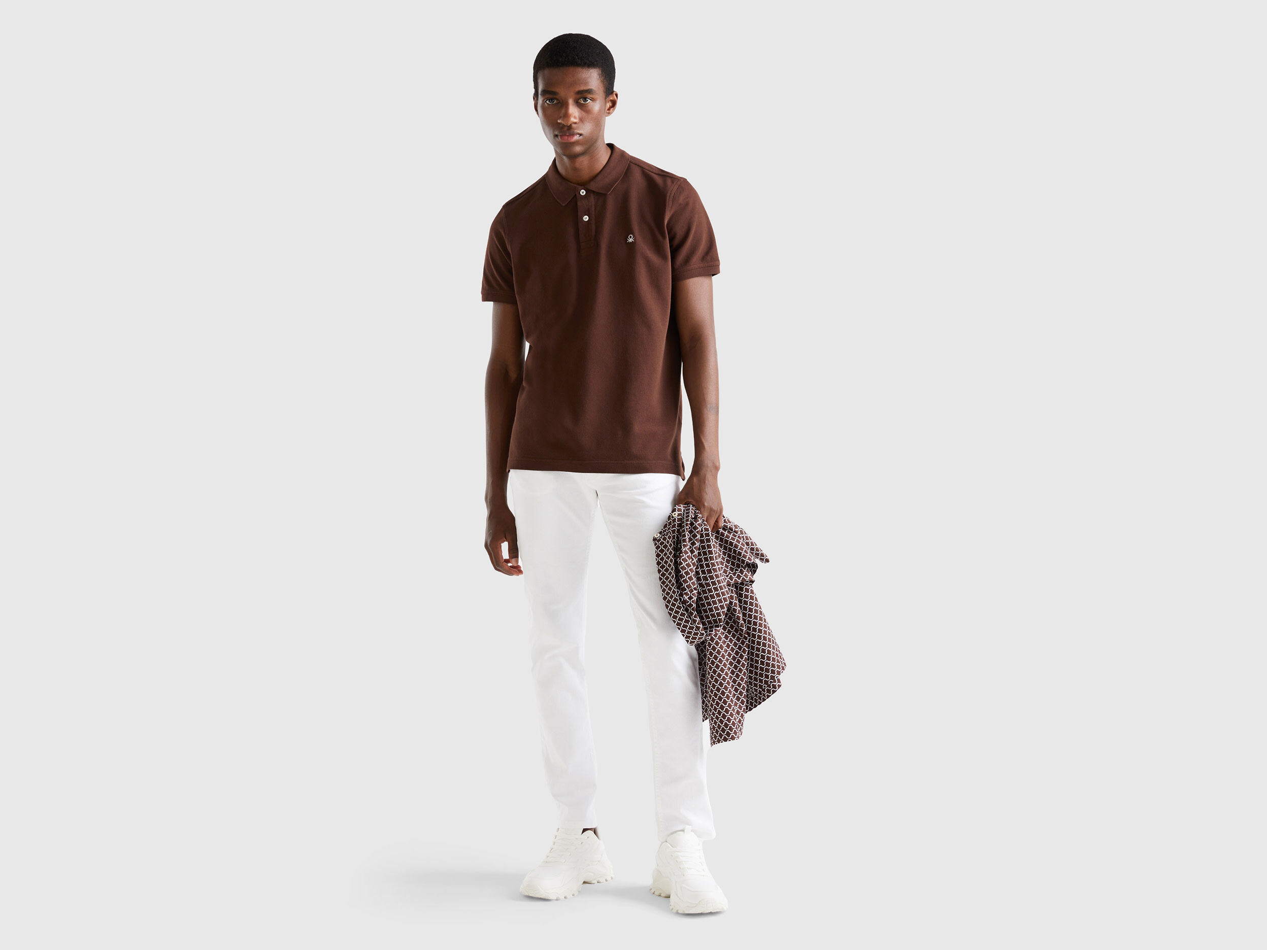 Polo marron oscuro regular fit Marron Oscuro Benetton