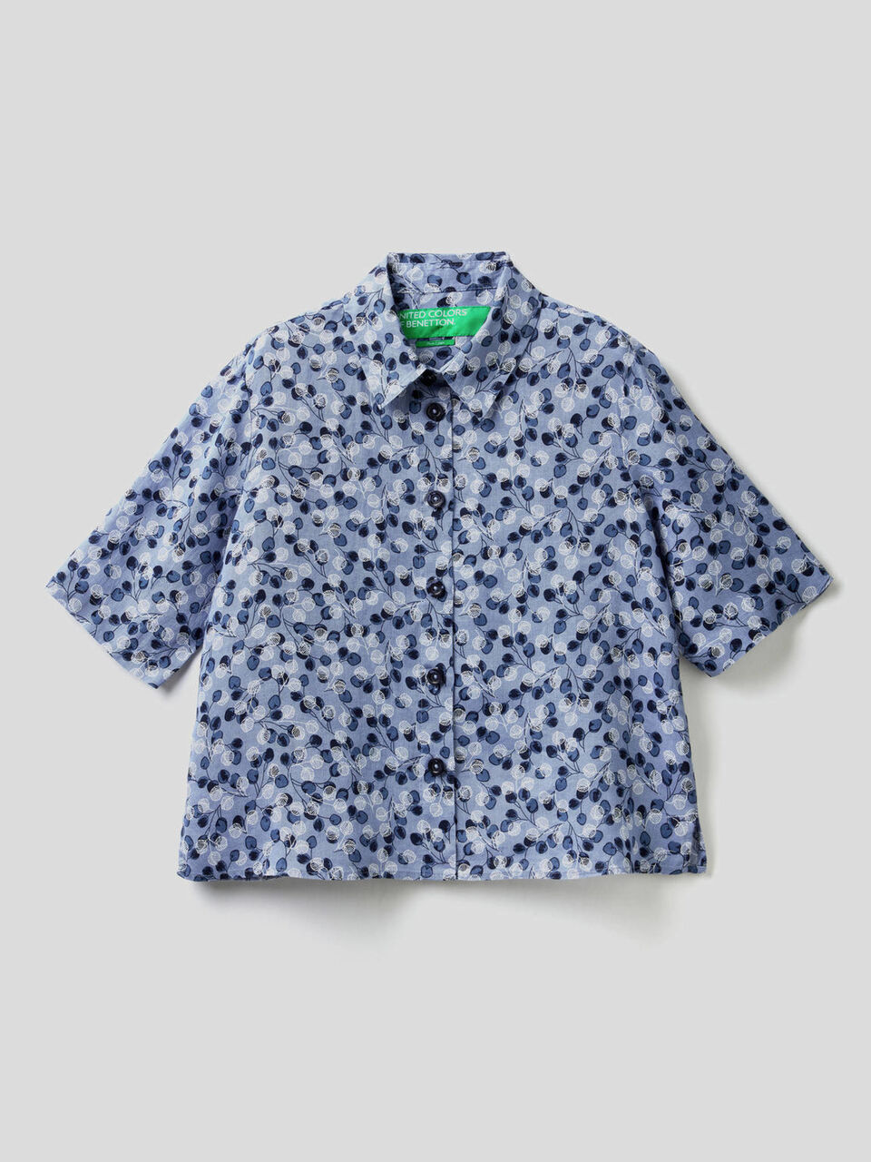 Camisa de 100% lino con estampado image number 1