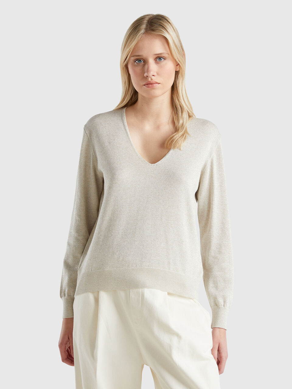 V NECK SWEATER L/S Mujer image number null