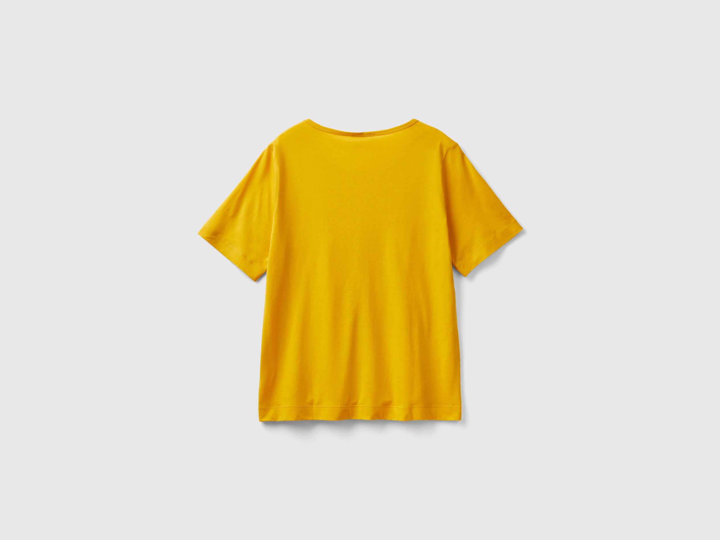 Camiseta color mostaza mujer sale