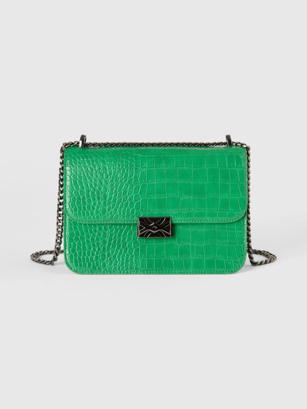 Be Bag grande verde con efecto cocodrilo Mujer