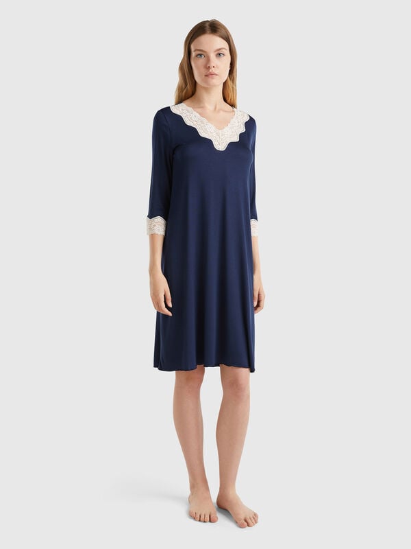 Camisón con detalles de encaje Mujer