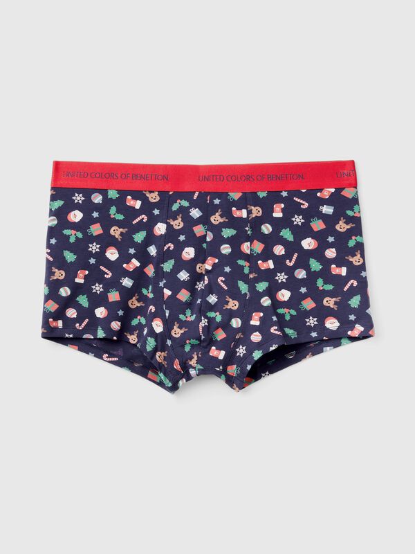 Bóxer con estampado navideño Hombre