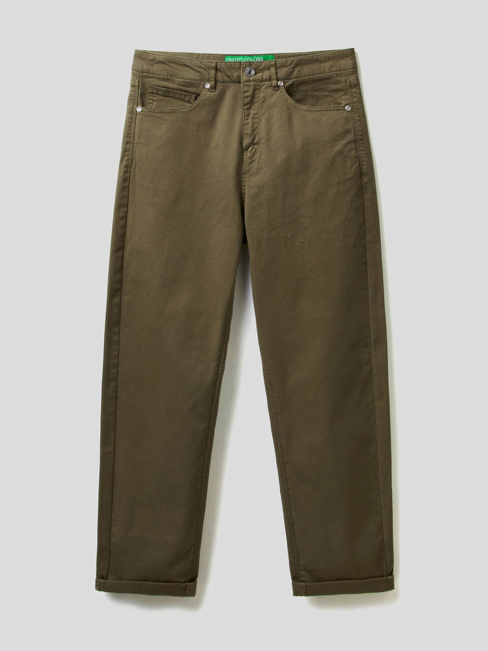 Pantalón boyfriend de algodón elástico image number 1