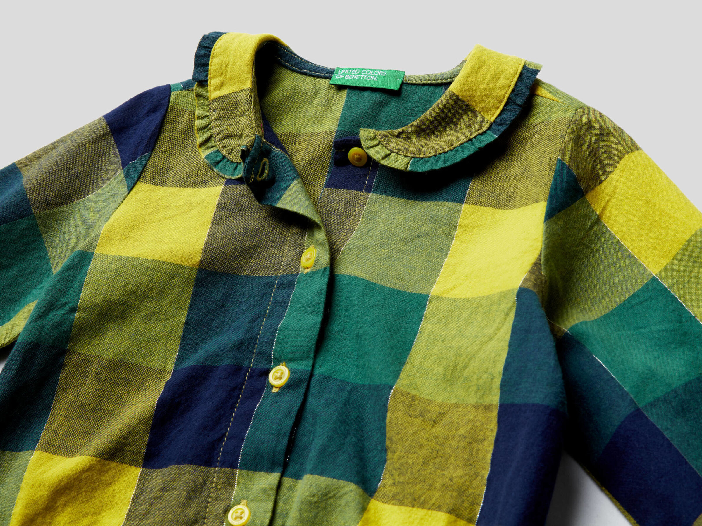 Camisa de cuadros en tela de algodón image number null