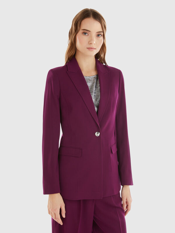 Blazer en mezcla de viscosa y lana Mujer