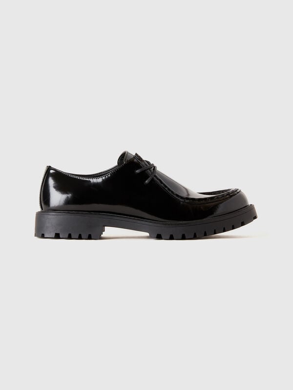 Mocasines de efecto charol Hombre