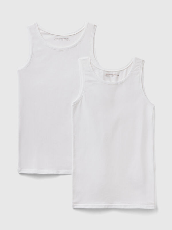 Dos camisetas sin mangas de algodón súper elástico Niña