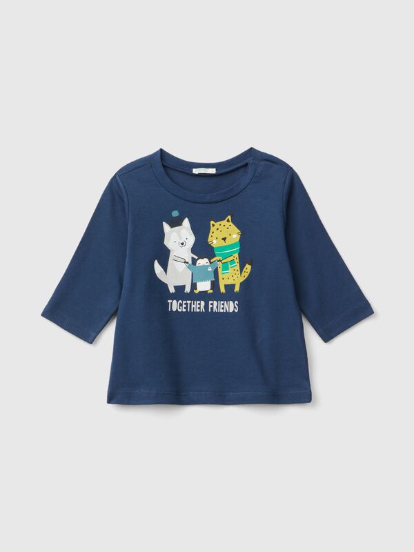 Camiseta con estampado en cálido algodón orgánico Recién nacidos