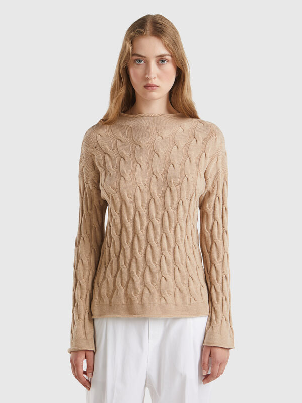 Jersey de cachemir mixto con ochos Mujer