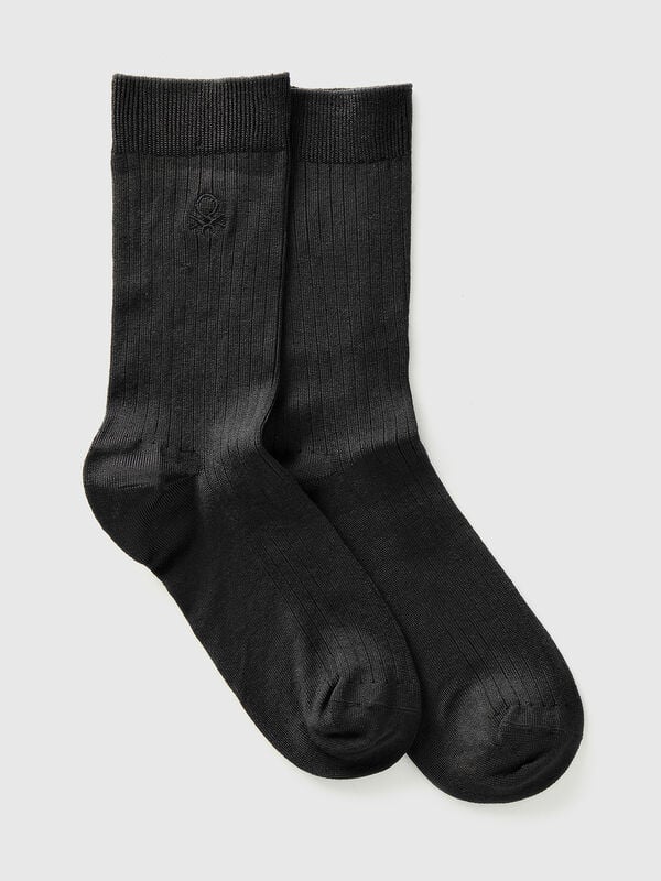 Calcetines acanalados con logotipo