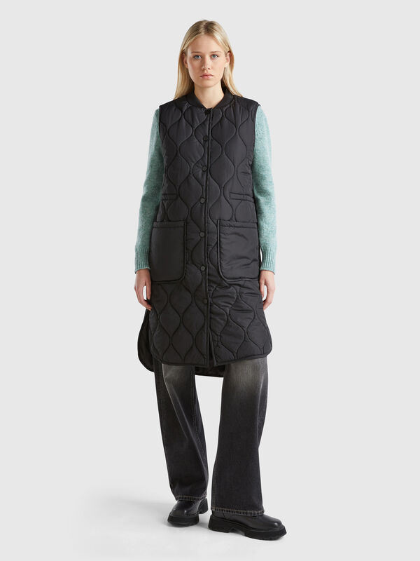 Chaleco largo de nailon Mujer