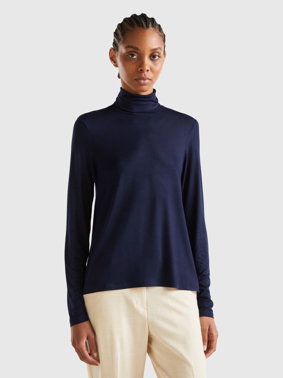 Camiseta cuello alto mujer discount