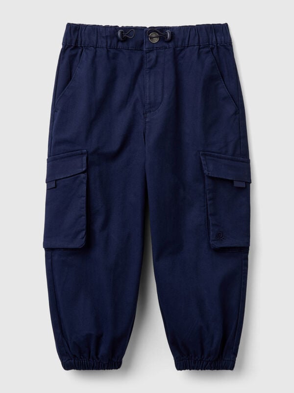 Pantalón parachute de algodón elástico Niño