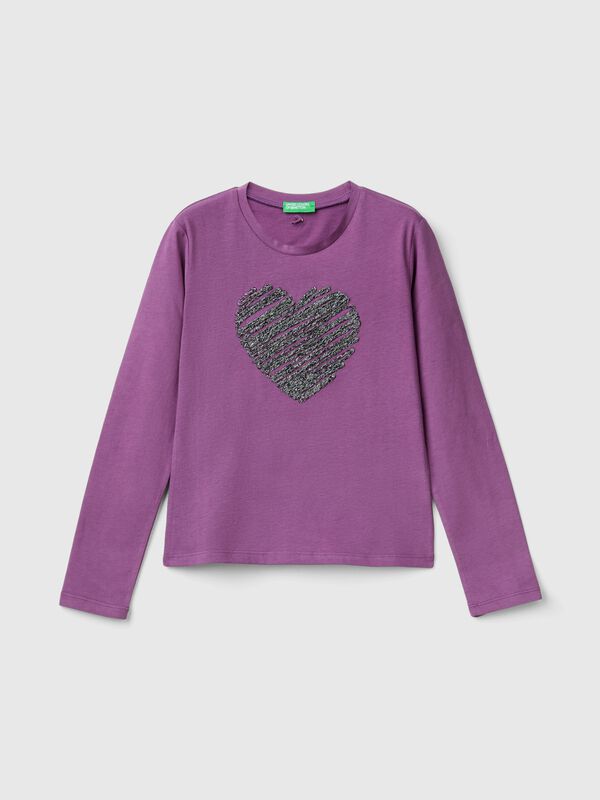 Camiseta con bordado de lúrex Niña
