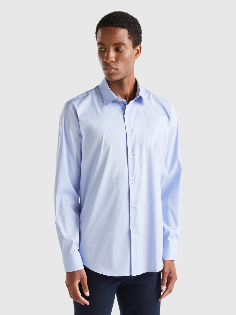Camisa lisa hombre discount
