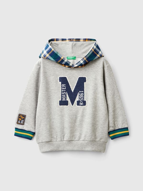 Sudadera con capucha de tartán Niño