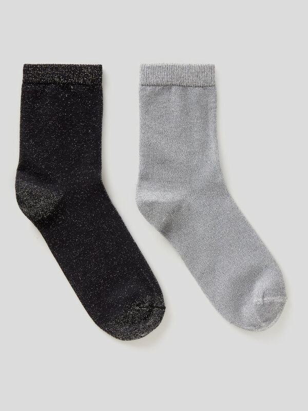 Dos pares de calcetines con hilos de lúrex Niña