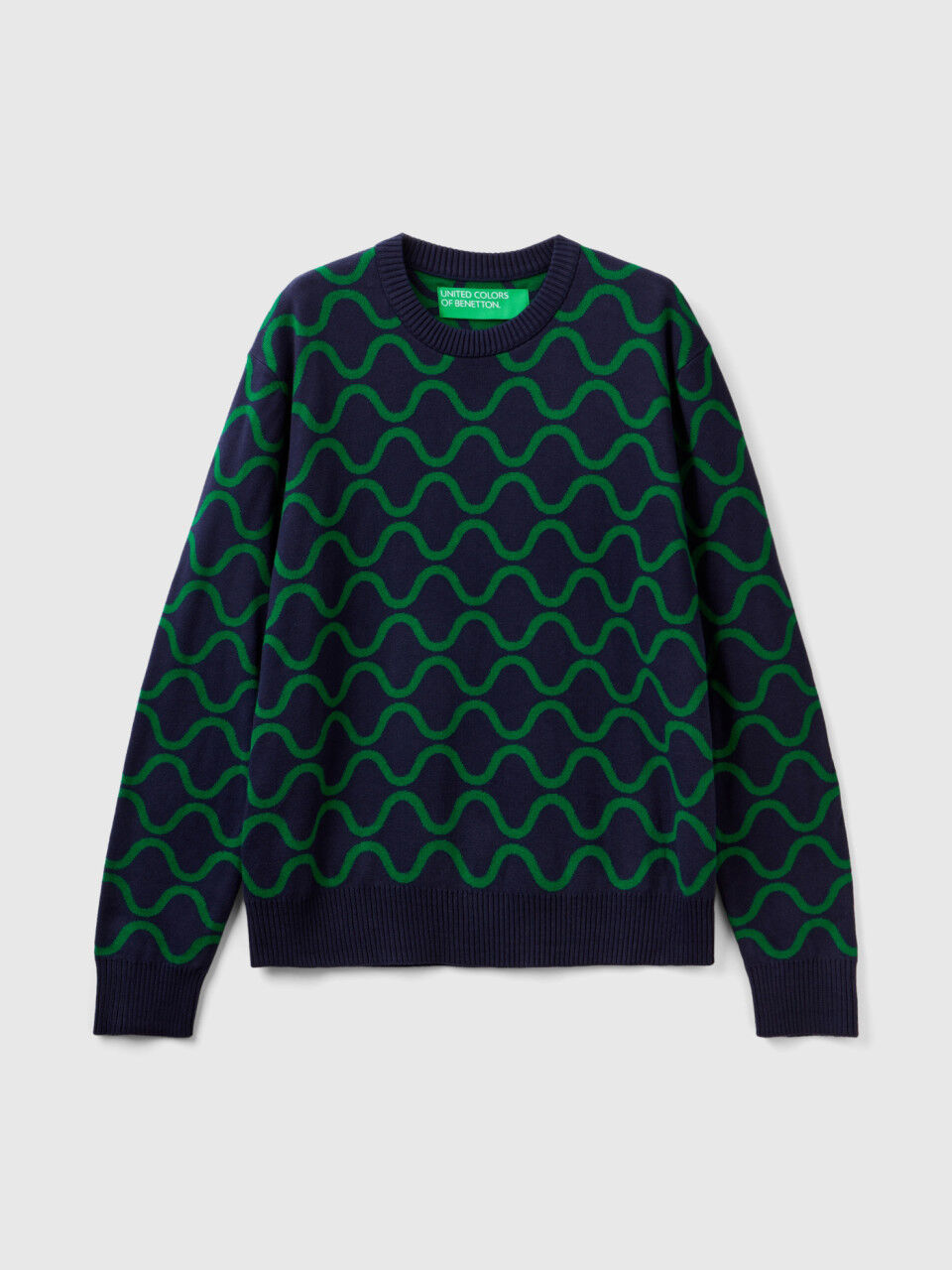 Punto Tricot de Algodon Jerseis de Manga Larga Hombre 2024 Benetton