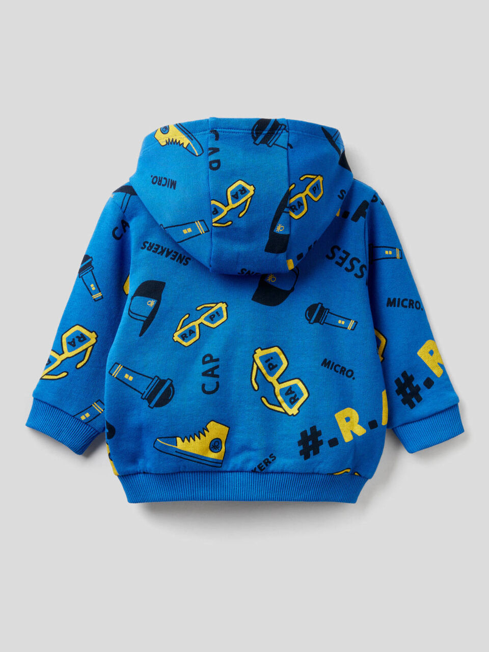 Sudadera estampada con cremallera y capucha image number 2