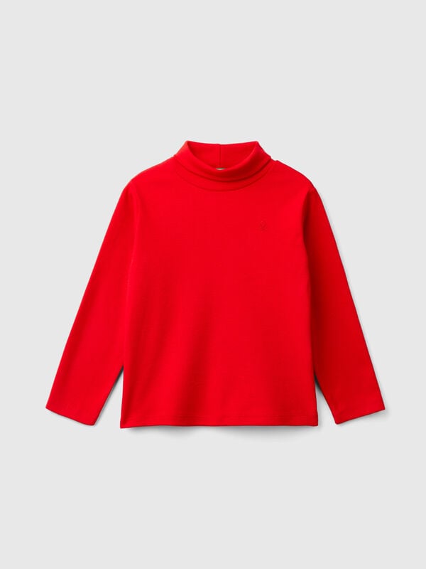 Camiseta de cuello alto de canalé Niño