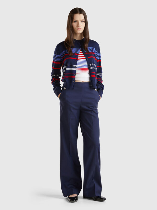 Pantalón palazzo de talle alto Mujer