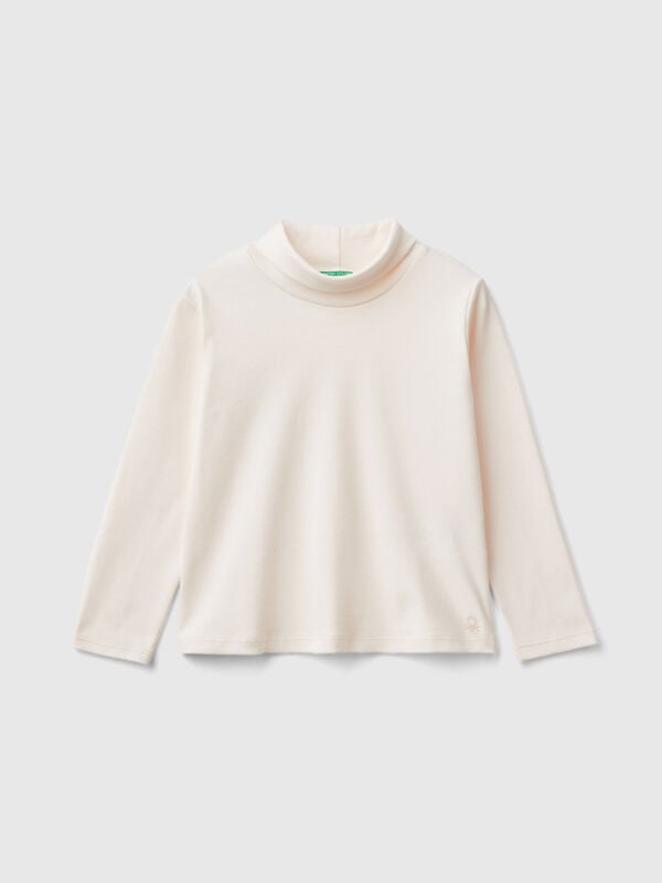  Camiseta de cuello alto de cálido algodón orgánico  Niña