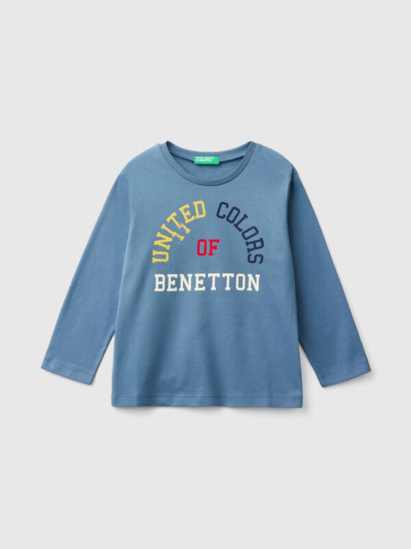 Camiseta de cuello redondo de cálido algodón orgánico Niño
