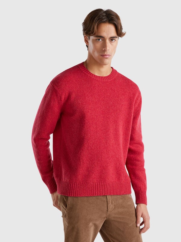 Jersey relaxed fit de pura lana Shetland Hombre