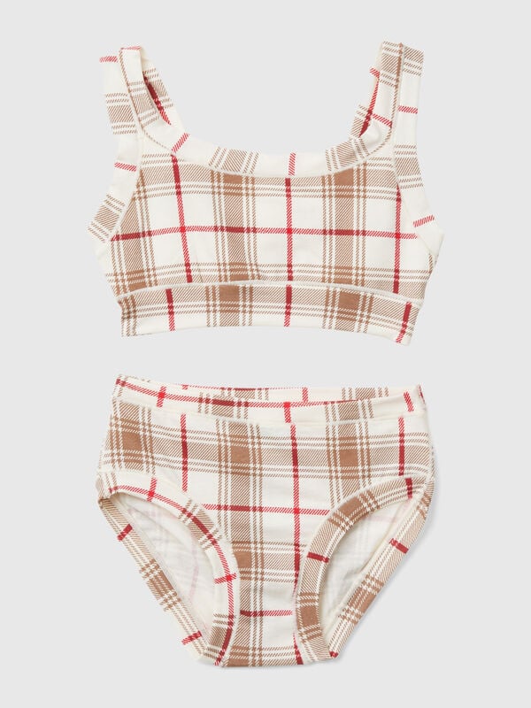Conjunto de top y braguita de cuadros Niña