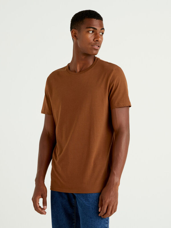 Camiseta de manga corta marrón oscuro Hombre