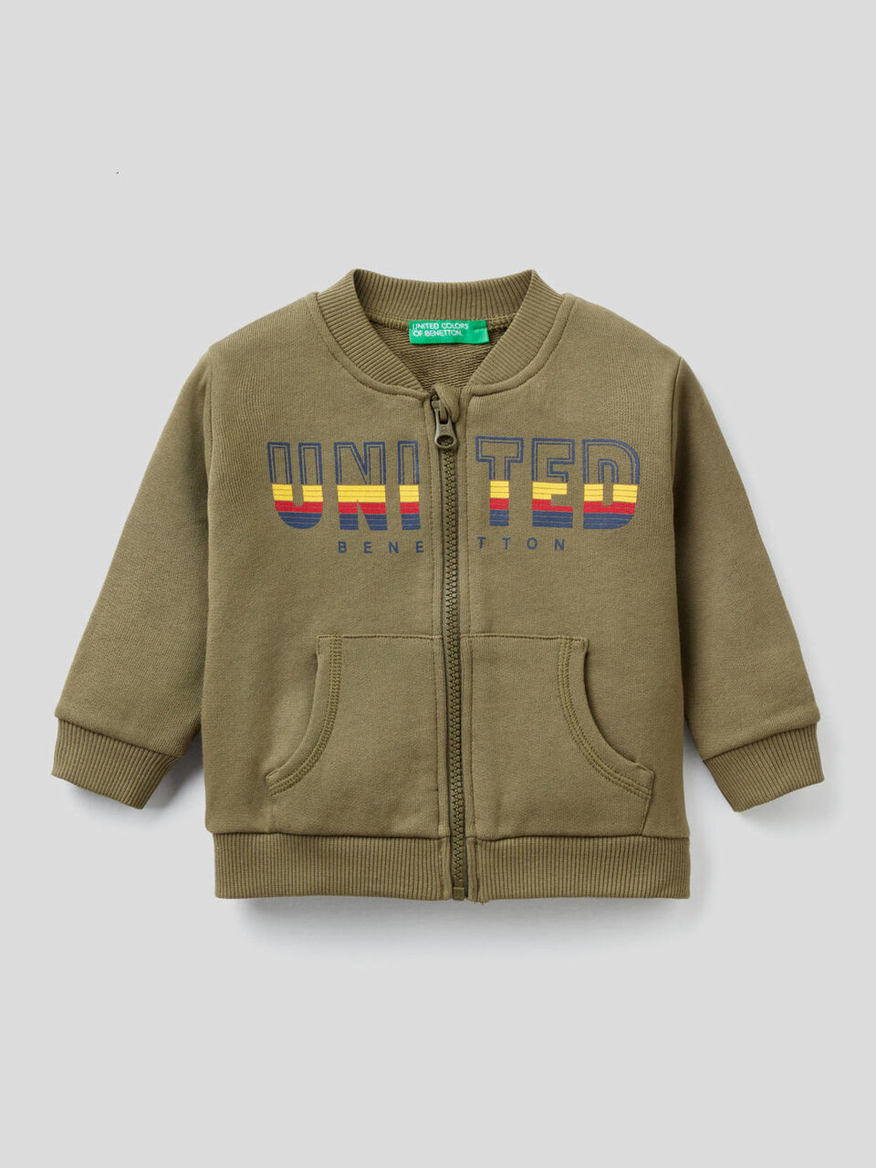 Sudadera de algodón orgánico con cremallera image number 1