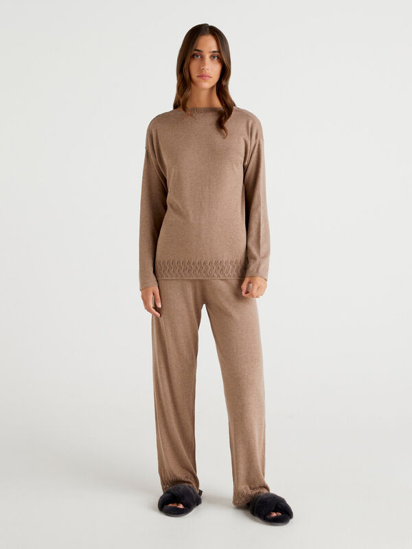 Pijama de punto de 100 % algodón Mujer