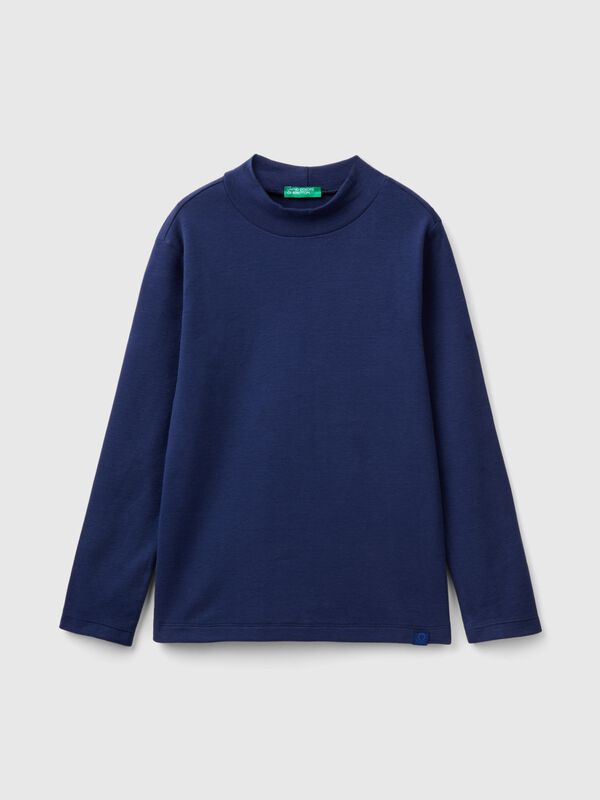 Camiseta de cuello alto de canalé Niño