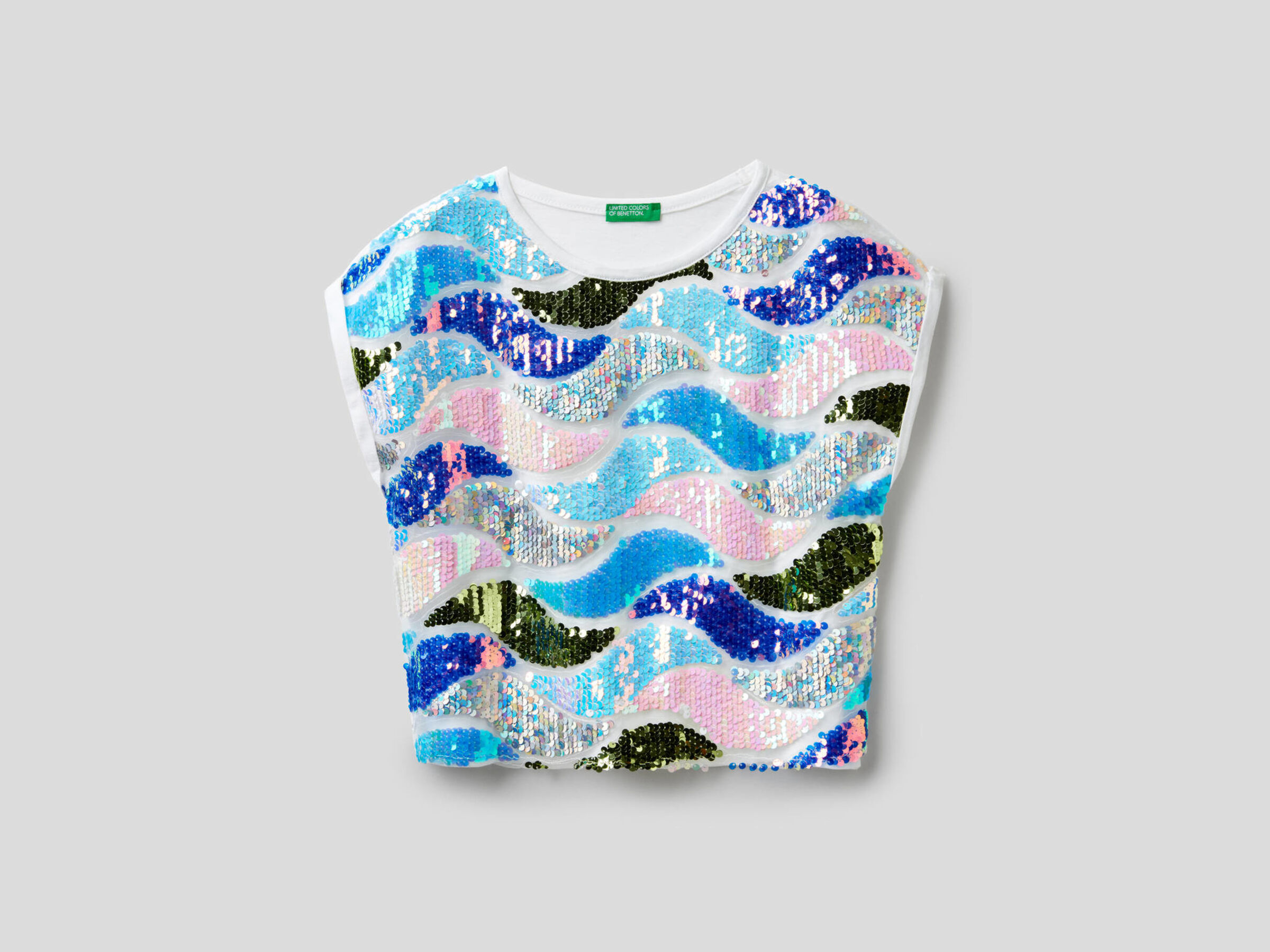 Camiseta con lentejuelas multicolores image number null