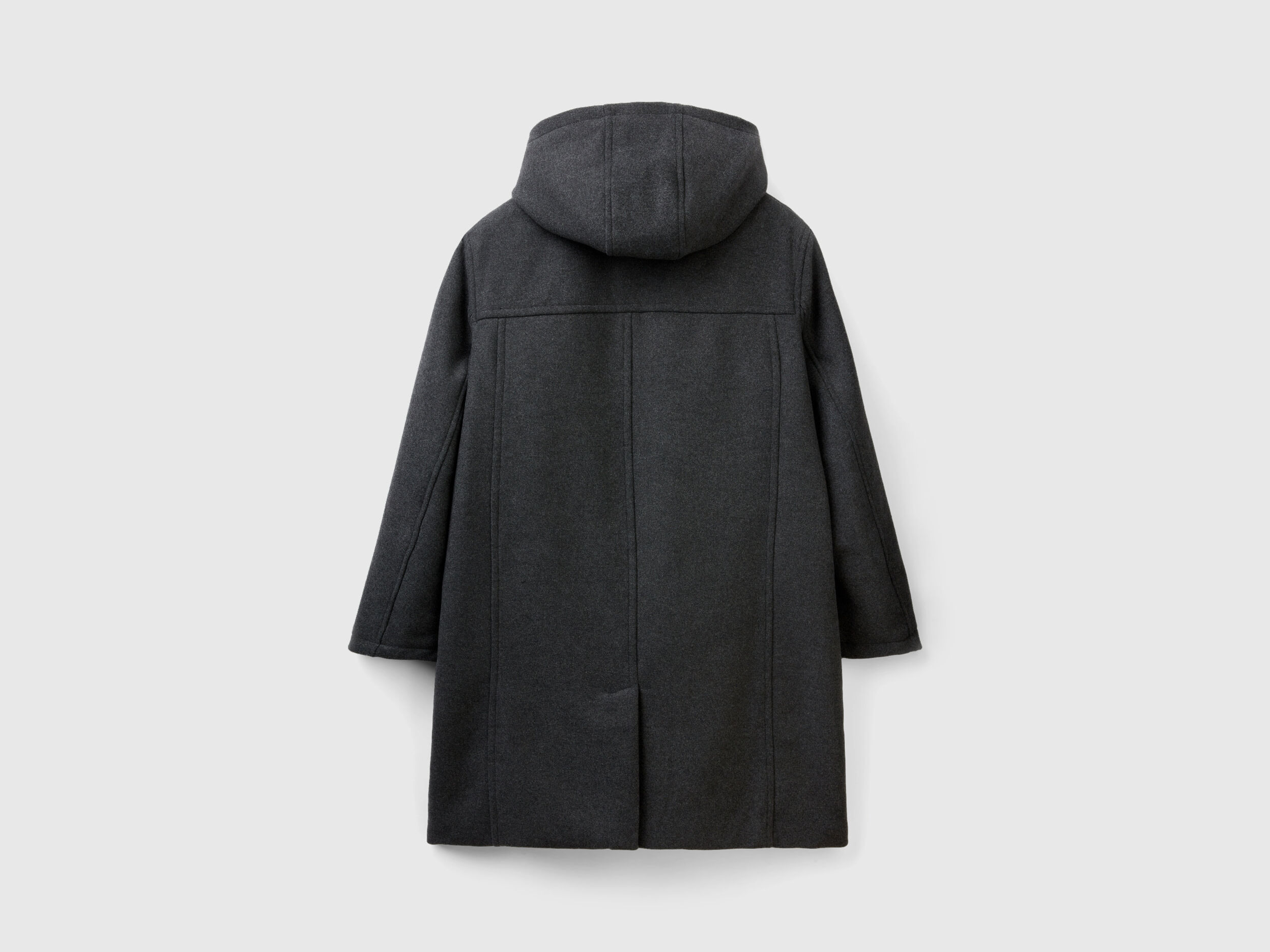 Trenca de lana mixta Negro Benetton