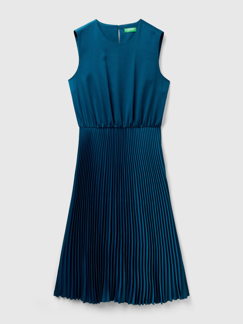 Vestido midi con falda plisada Mujer image number 1