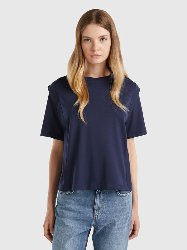 Camiseta regular fit con pliegues Mujer