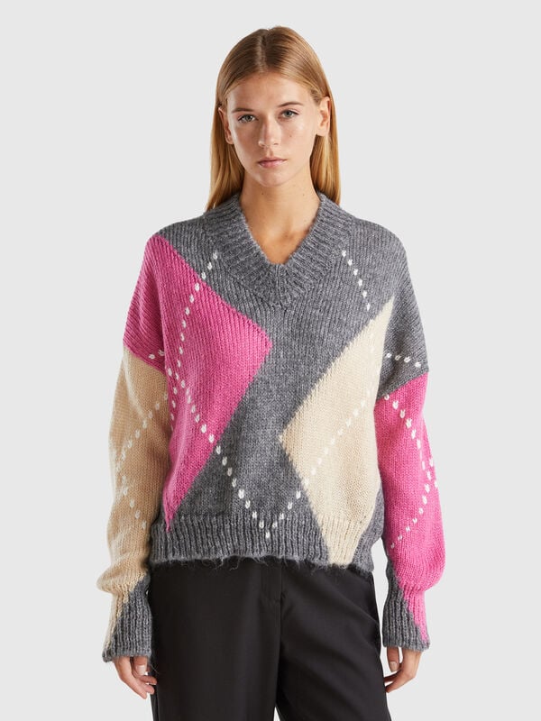 Jersey boxy fit de mohair mixto Mujer