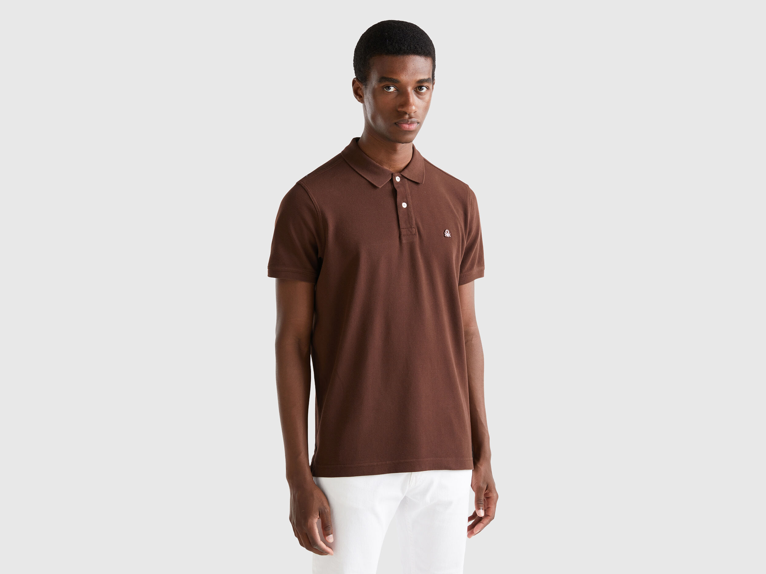Polo marron oscuro regular fit Marron Oscuro Benetton
