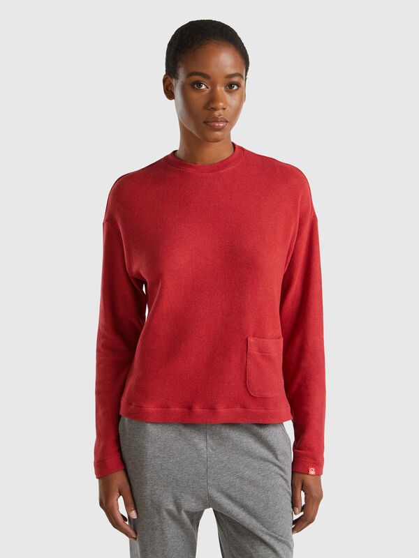 Jersey de algodón elástico cálido Mujer