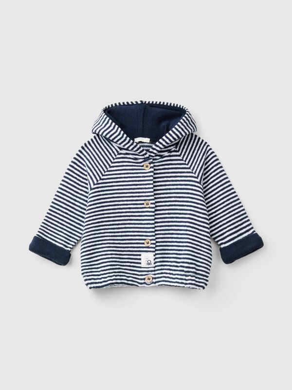 Sudadera de rayas de algodón mixto reciclado Recién nacidos